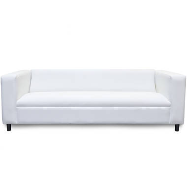 White faux 2024 leather sofa bed